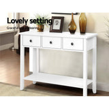Artiss White Console Table with 3 Drawers — 100cm, Contemporary Elegance — Allure Home Collections