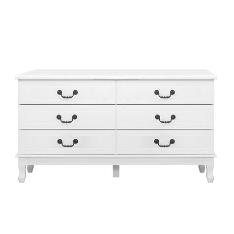 Artiss KUBI 6-Drawer French Provincial Chest of Drawers in White — Allure Home Collections