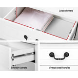 Artiss KUBI 6-Drawer French Provincial Chest of Drawers in White — Allure Home Collections