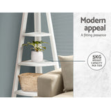 Artiss 5-Tier Corner Bookshelf - CANE White