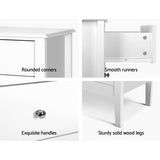 Artiss BRITTANY 3-Drawer Chest of Drawers in White — Provincial Charm — Allure Home Collections