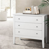 Artiss BRITTANY 3-Drawer Chest of Drawers in White — Provincial Charm — Allure Home Collections
