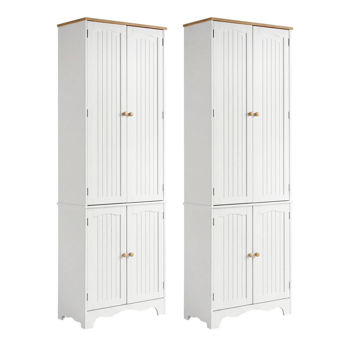 Taylorville 4 Door Buffet Sideboard, White 2pcs