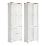 Taylorville 4 Door Buffet Sideboard, White 2pcs