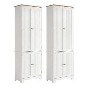 Taylorville 4 Door Buffet Sideboard, White 2pcs
