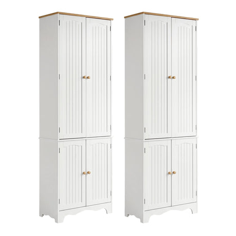 Taylorville 4 Door Buffet Sideboard, White 2pcs