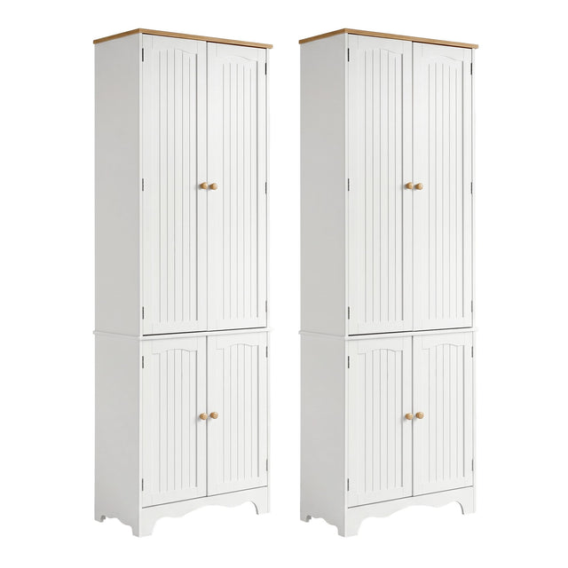Taylorville 4 Door Buffet Sideboard, White 2pcs