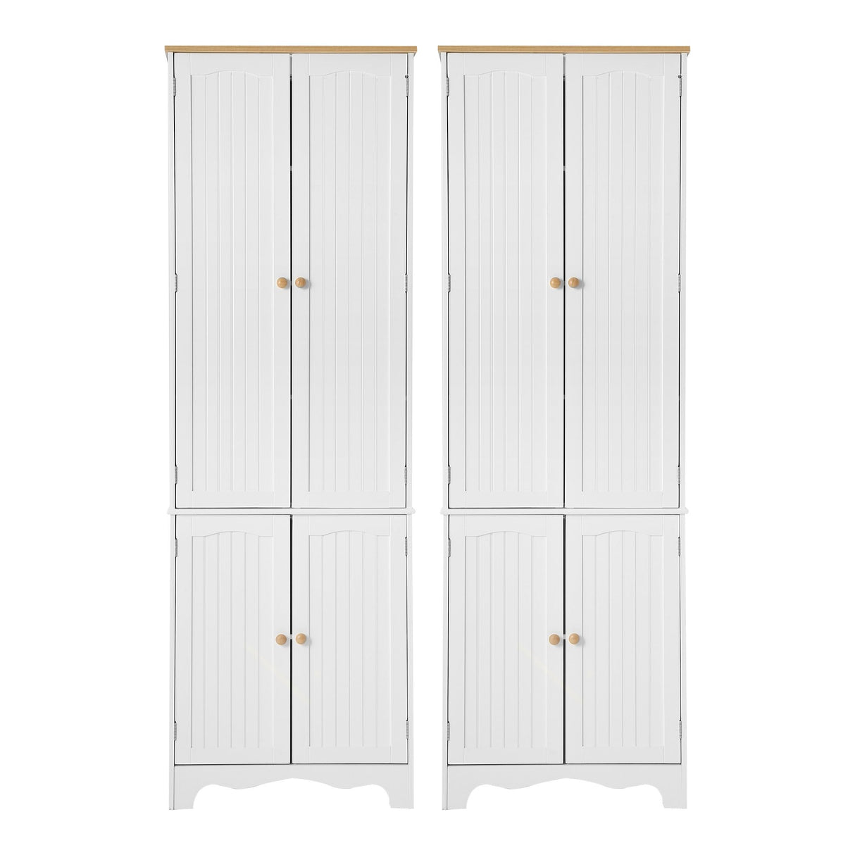Taylorville 4 Door Buffet Sideboard, White 2pcs