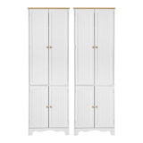 Taylorville 4 Door Buffet Sideboard, White 2pcs
