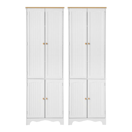 Taylorville 4 Door Buffet Sideboard, White 2pcs