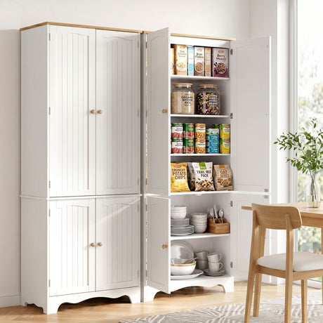 Taylorville 4 Door Buffet Sideboard, White 2pcs
