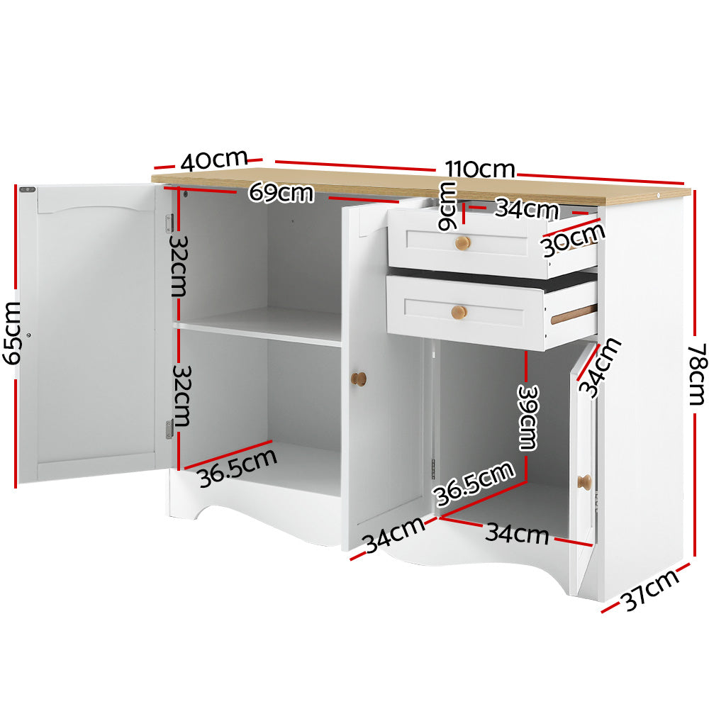 Gerard 3 Door 2 Drawer Buffet Sideboard, White