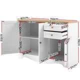 Gerard 3 Door 2 Drawer Buffet Sideboard, White