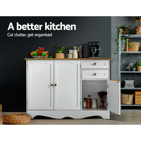 Gerard 3 Door 2 Drawer Buffet Sideboard, White