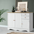 Artiss BERNE White Buffet Sideboard — Three Doors, Vintage Charm, Non-Toxic Finish — Allure Home Collections
