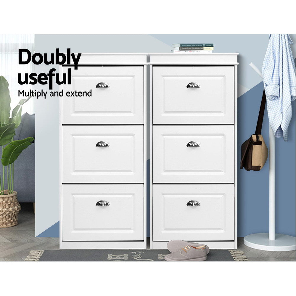 Bellfield 3 Drawer Shoe Cabinet, White image 7