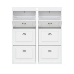 Bellfield 3 Drawer Shoe Cabinet, White 2pcs image 1
