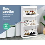 Bellfield 3 Drawer Shoe Cabinet, White 2pcs image 5