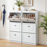 Bellfield 3 Drawer Shoe Cabinet, White 2pcs image 8
