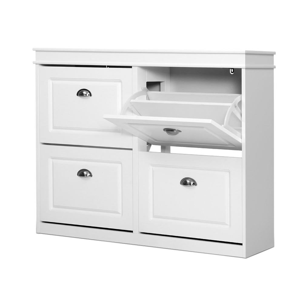 Laharum 4 Tier Shoe Cabinet, White image 2
