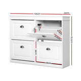 Artiss PAUL 4-Tier 16-Pair White Shoe Rack Cabinet — Allure Home Collections