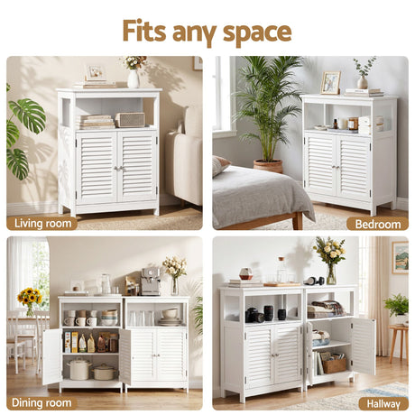 Wentworth 2 Door Buffet Sideboard, White 2pcs