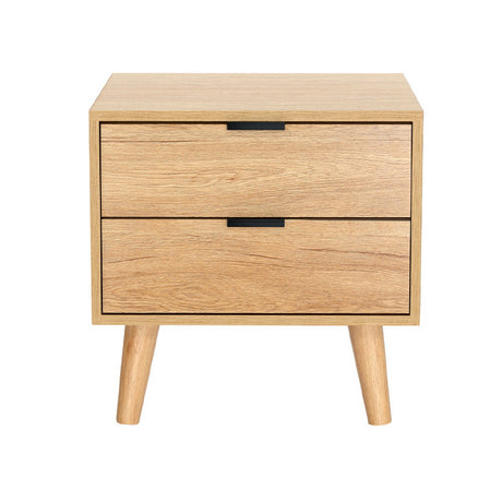 Artiss Bedside Table with 2 Drawers in Pine — Allure Home Collections