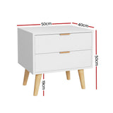 Artiss Bedside Table with 2 Drawers in White — Allure Home Collections
