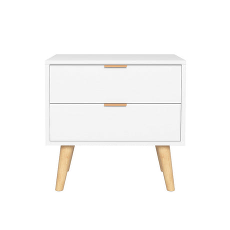 Artiss Bedside Table with 2 Drawers in White — Allure Home Collections