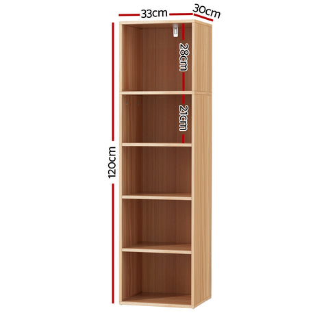 MILO Pine 5-Tier Bookshelf by Artiss