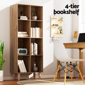Richmond walnut 4 tier bookshelf in a contemporary living room