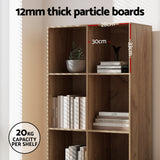 Artiss 4-Tier Walnut Bookshelf Bookcase