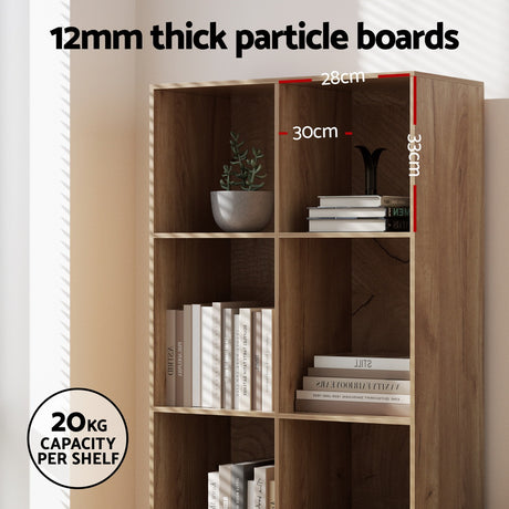 Artiss 4-Tier Walnut Bookshelf Bookcase