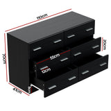 Artiss VEDA 6-Drawer Lowboy in Black — Allure Home Collections
