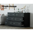 Artiss VEDA 6-Drawer Lowboy in Black — Allure Home Collections