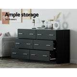 Artiss VEDA 6-Drawer Lowboy in Black — Allure Home Collections