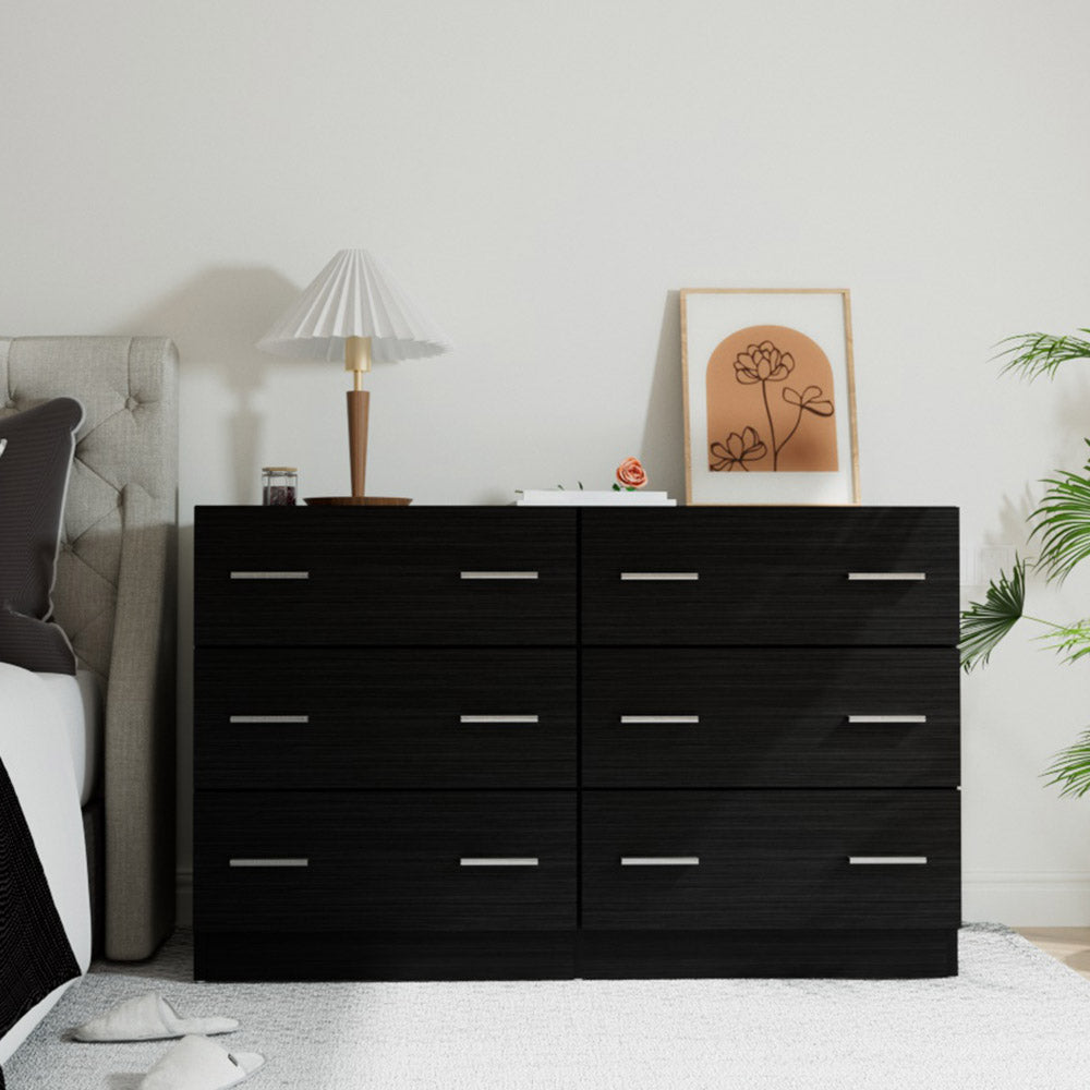 Thirlmere 6 Drawer Lowboy, Black