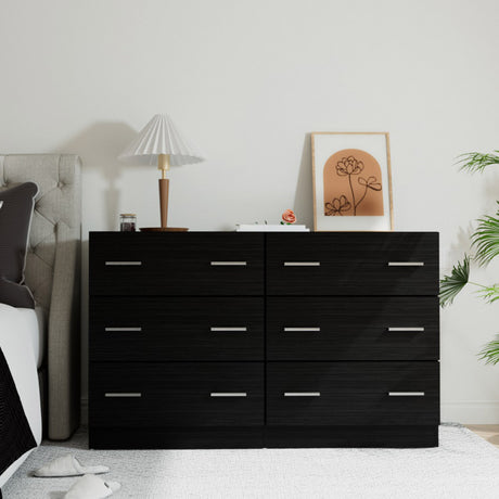 Thirlmere 6 Drawer Lowboy, Black