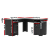 Bruce Corner Desk, Black 150cm