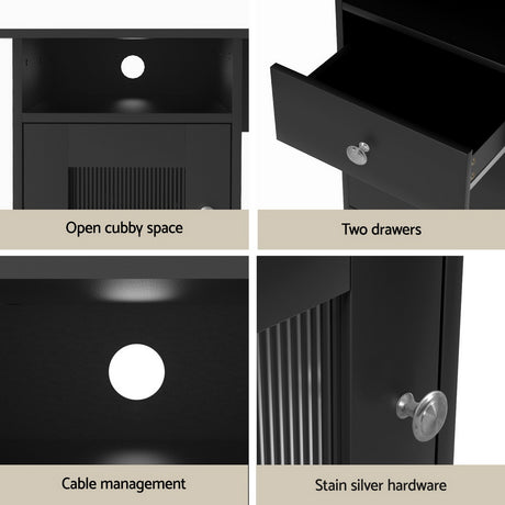 Bruce Corner Desk, Black 150cm