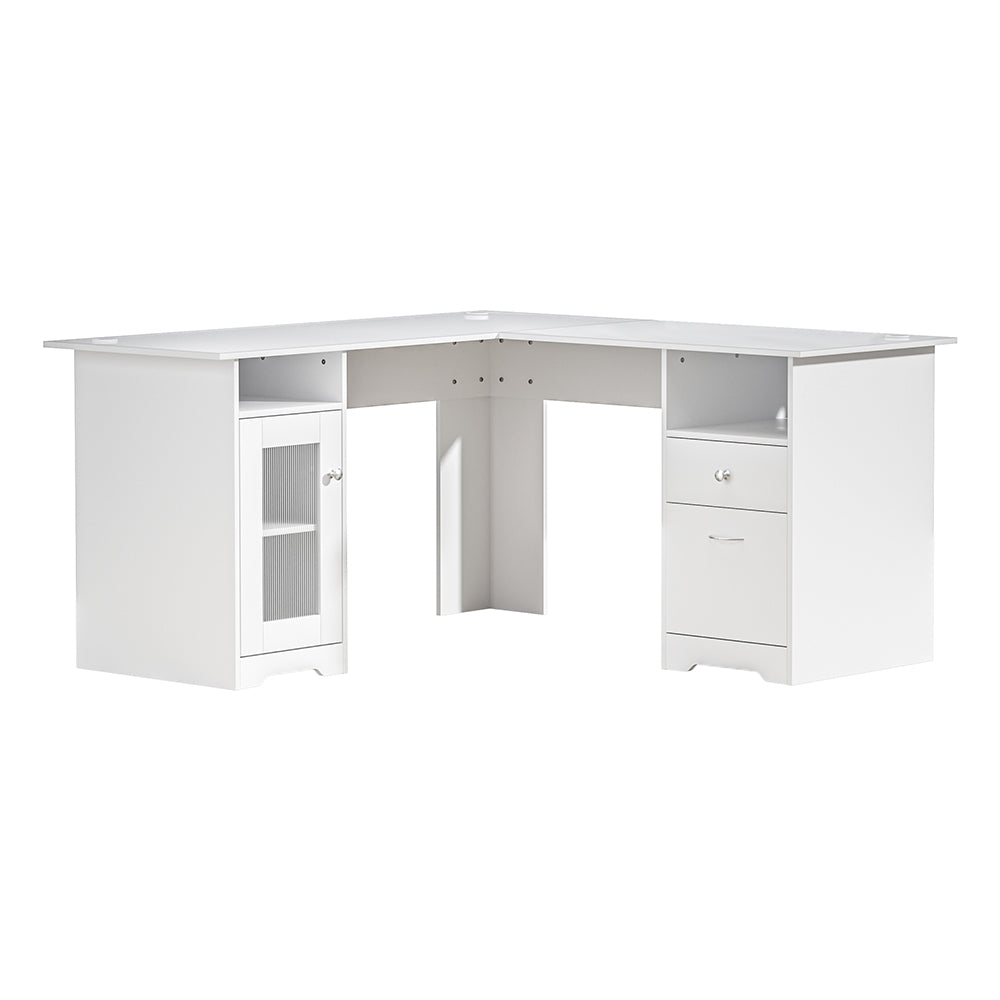 Bruce Corner Desk, White 150cm