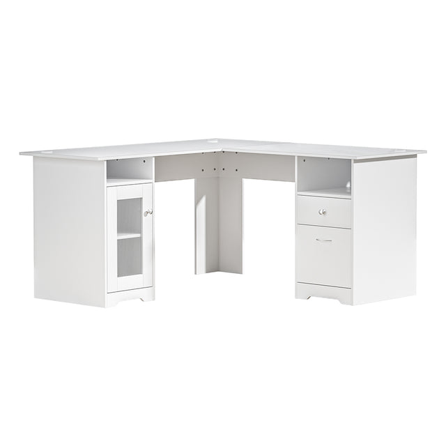Bruce Corner Desk, White 150cm