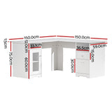 Bruce Corner Desk, White 150cm