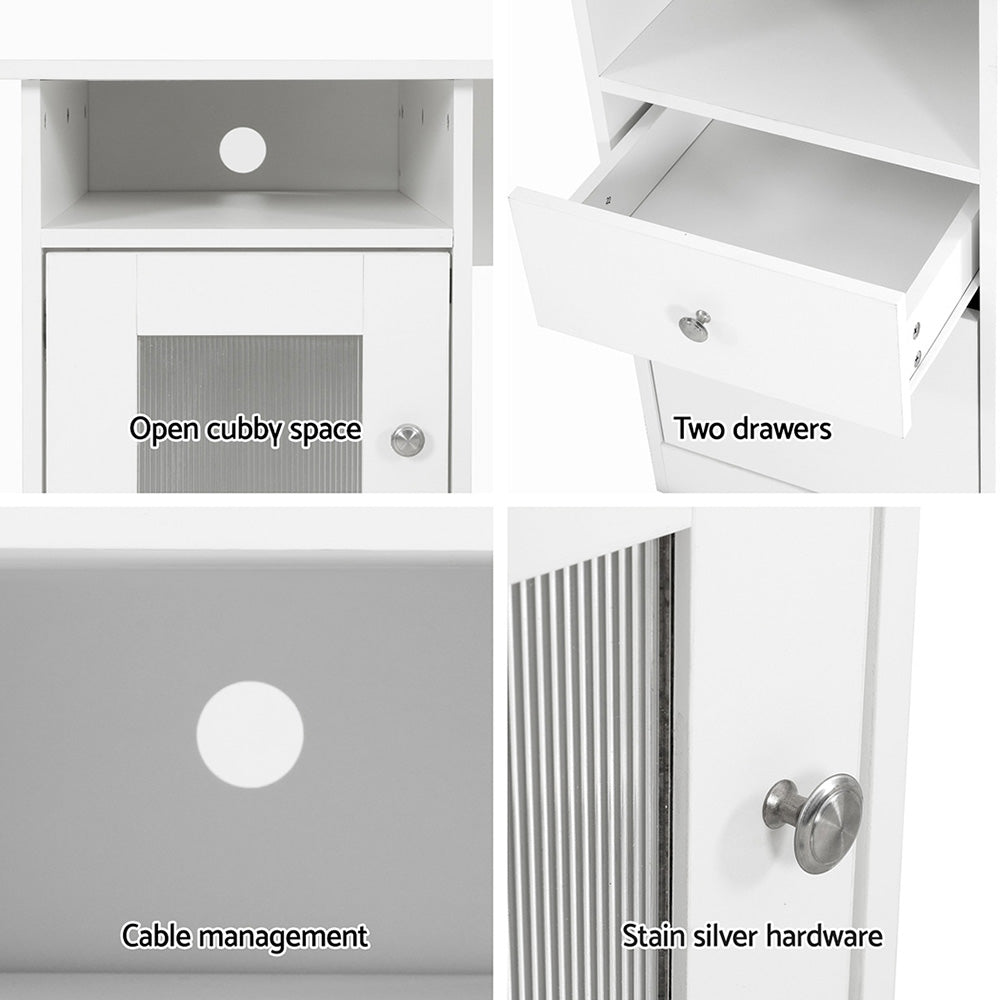 Bruce Corner Desk, White 150cm
