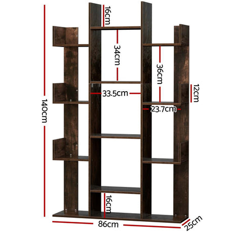 Artiss ROMI Walnut Tree-Shaped Bookshelf