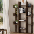Frome walnut tree shaped bookshelf displaying books and plants