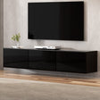 Artiss 200cm Floating High-Gloss Black TV Unit — 3 Cabinets Wall-Mounted — Allure Home Collections