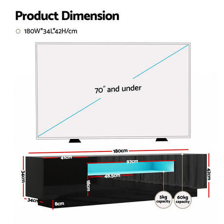 Sheffield LED TV Unit, Black