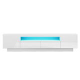 Artiss 180cm RGB LED TV Unit with Drawers and Cabinets — White — Allure Home Collections