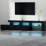 Artiss Caya LED Entertainment Unit — Black, Pine or White, Low-Profile — Allure Home Collections